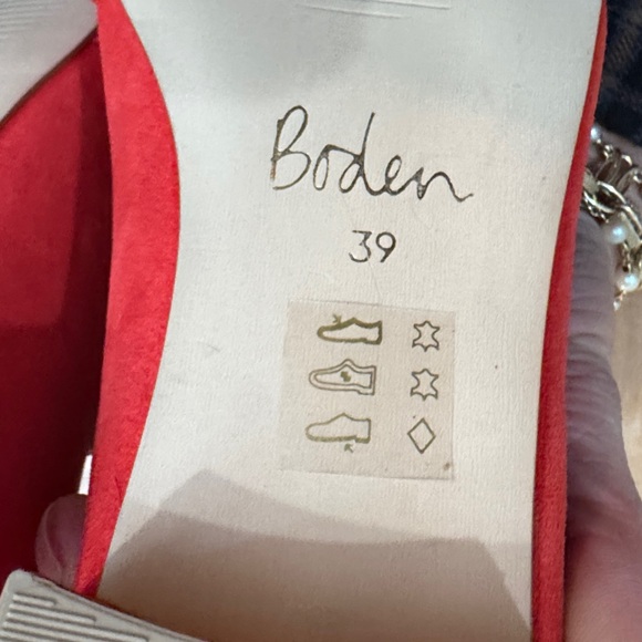 Boden Red and Pink Flats with Navy Accents New!! 39 - Picture 6 of 8